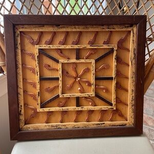 Vintage MCM Carved Wood Wall Art